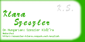 klara szeszler business card